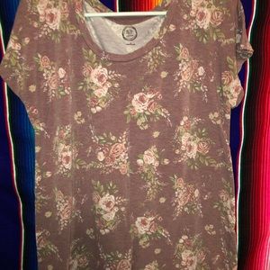 Mauve floral T shirt